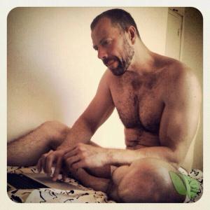 A nudist at home