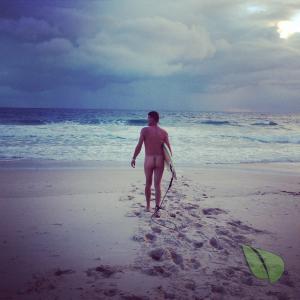 Solo nudist in the sand