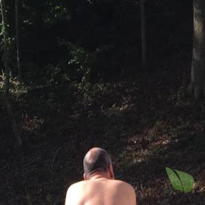 A nudist in the woods