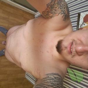 One nudist staying in
