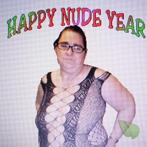 One nudists relaxing at home
