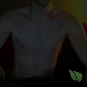 One dude posing in their house