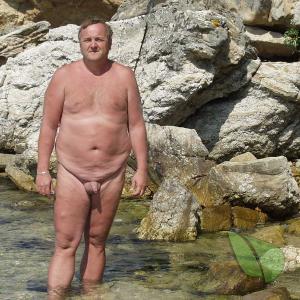 A nudist in the woods