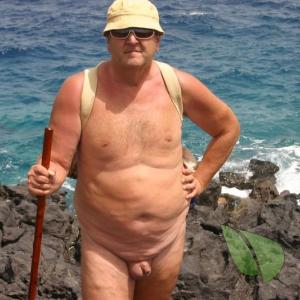 One dude enjoying nature in the sand