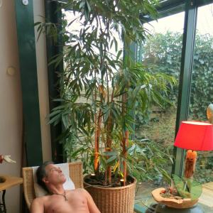 Solo male having fun at home