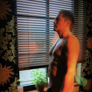 Solo male relaxing at home