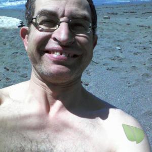 A male in the sand