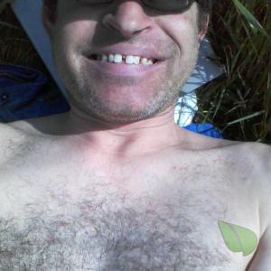 One nudist outside
