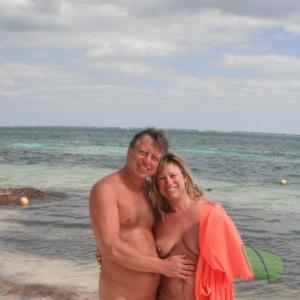 One nudists on the beach