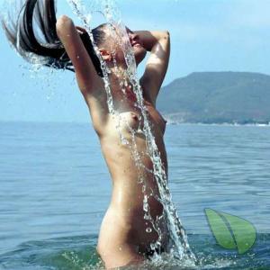 A girl having fun in the water