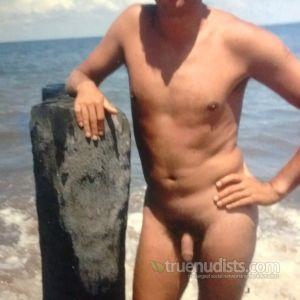 Solo nudist in nature