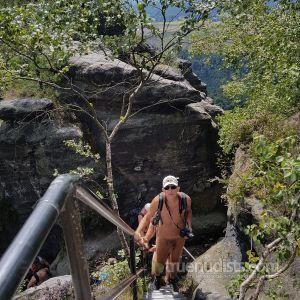 Solo nudist in the wilderness