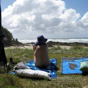 One nudists out and about