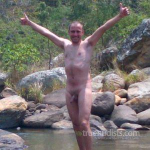 A dude in the woods