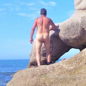 Solo nudist in the wilderness