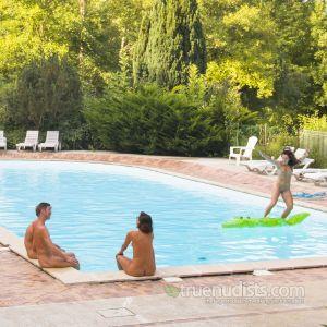One nudist outside