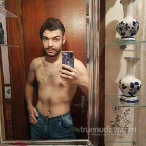 Solo male relaxing at home