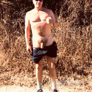 One guy walking in the wilderness