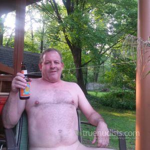 A nudist outside