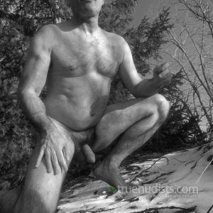 One man in nature