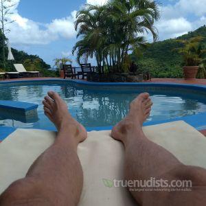 One nudist in nature