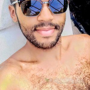 One dude outdoors