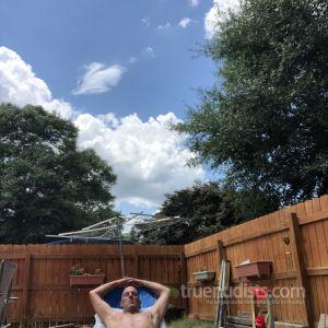 One dude in the woods