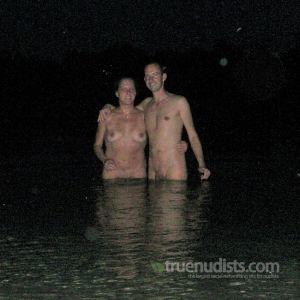 Solo nude person in the woods
