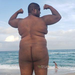 A nudist outside