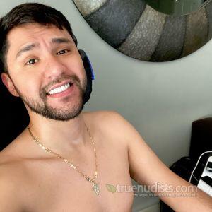 One male sitting at home