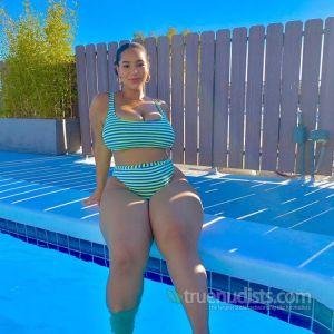Solo lady relaxing in the water