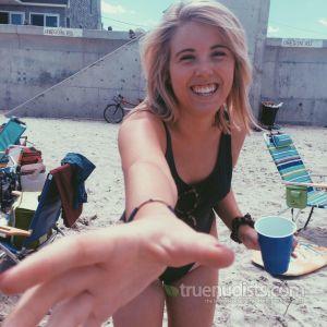 One girl at the beach