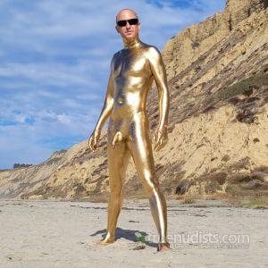 A nudist outdoors