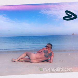 Solo man on the beach