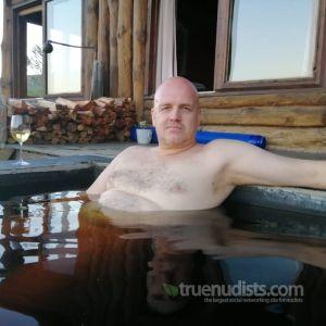 One dude outdoors