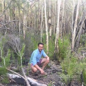 Solo nudist in the woods
