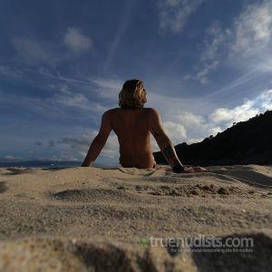 One guy in the sand