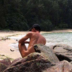 Solo man at the beach
