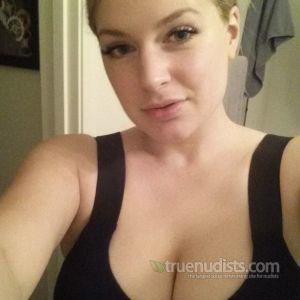 A lady sitting at home