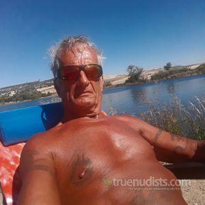 Solo nudist in the woods
