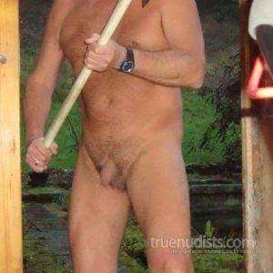 A male outdoors