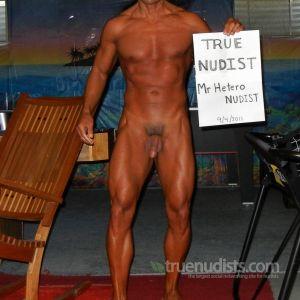 One nudist sitting at home