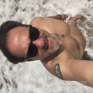 One nudist outside