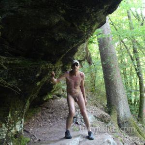 A nudist out and about