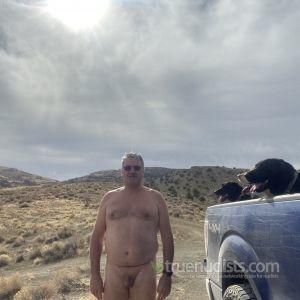 One nudist outdoors