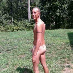 A nudist outdoors