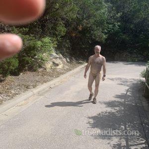 A nudist outside