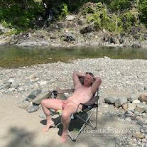 One nudist in nature