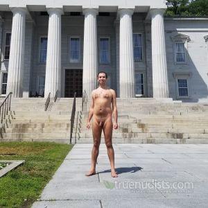 Solo nudist in the woods
