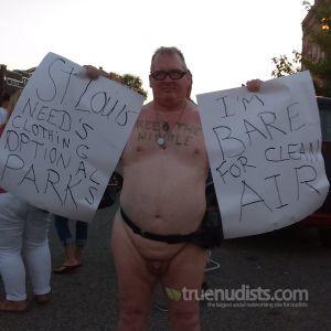 A nudist in the woods
